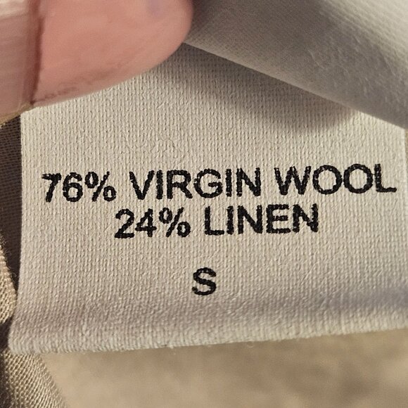 Neutral Virgin Wool Linen S Slip Dress Minimalist Quiet Luxury 90s Cottagecore - Picture 4 of 10